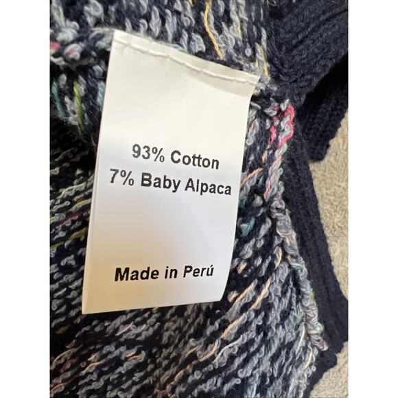 Peruvian Connection Sweater XXL Saphir Pullover Nordic Fair Isle Cotton Alpaca - Picture 6 of 10